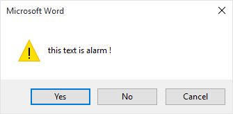 msgbox in vba excel