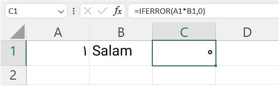 مثال از کاربرد تابع iferror در اکسل