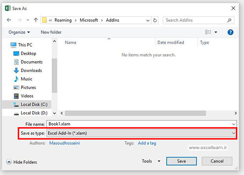 فرمت Add-in اکسل