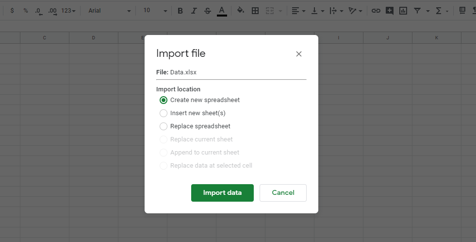 انتقال داده ها از اکسل به گوگل شیتس (Google Sheets)